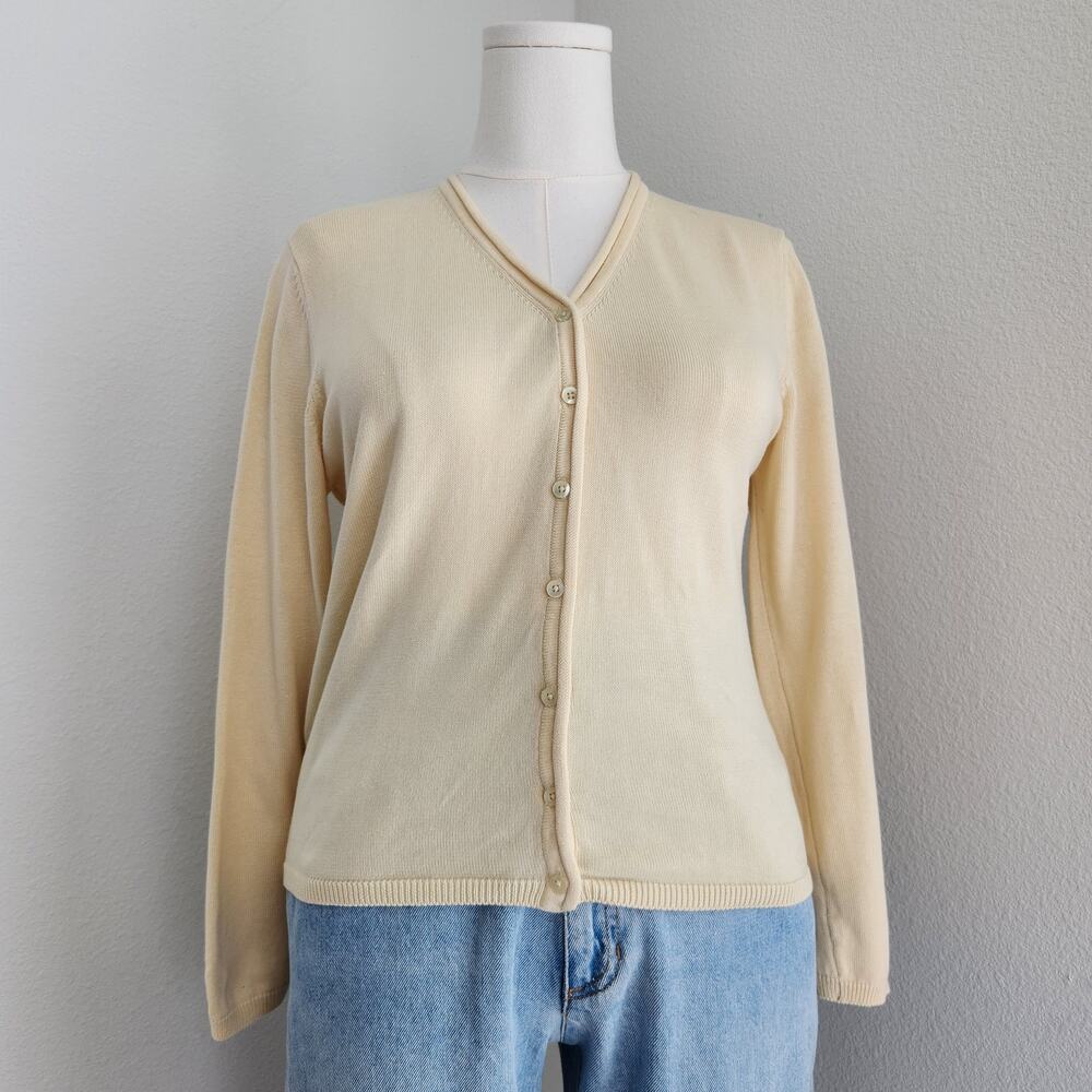 Old Navy Cream V-Neck Button Front Cardigan